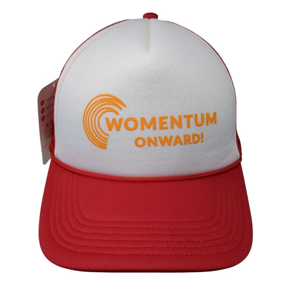 Womentum Onward! Snapback Rope Trucker Hat Red One Size CustomInk W/Tags